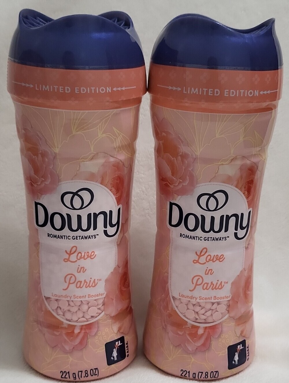 2 Downy Love in Paris Laundry Scent Booster Beads Floral Limited Edition 7.8 oz